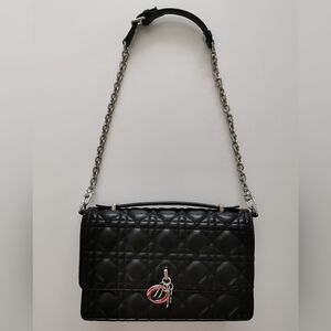 New Listing - Faux Leather Black With Silver Hardware Purse